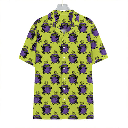 Halloween Witch Cauldron Pattern Print Hawaiian Shirt