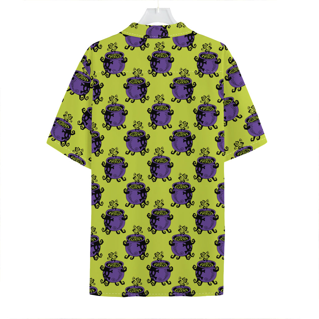 Halloween Witch Cauldron Pattern Print Hawaiian Shirt