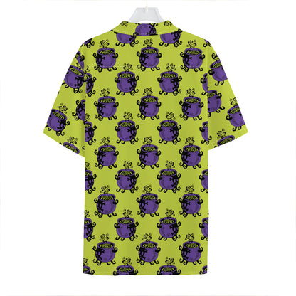 Halloween Witch Cauldron Pattern Print Hawaiian Shirt