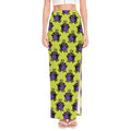 Halloween Witch Cauldron Pattern Print High Slit Maxi Skirt