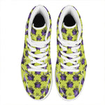 Halloween Witch Cauldron Pattern Print High Top Leather Sneakers