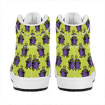 Halloween Witch Cauldron Pattern Print High Top Leather Sneakers