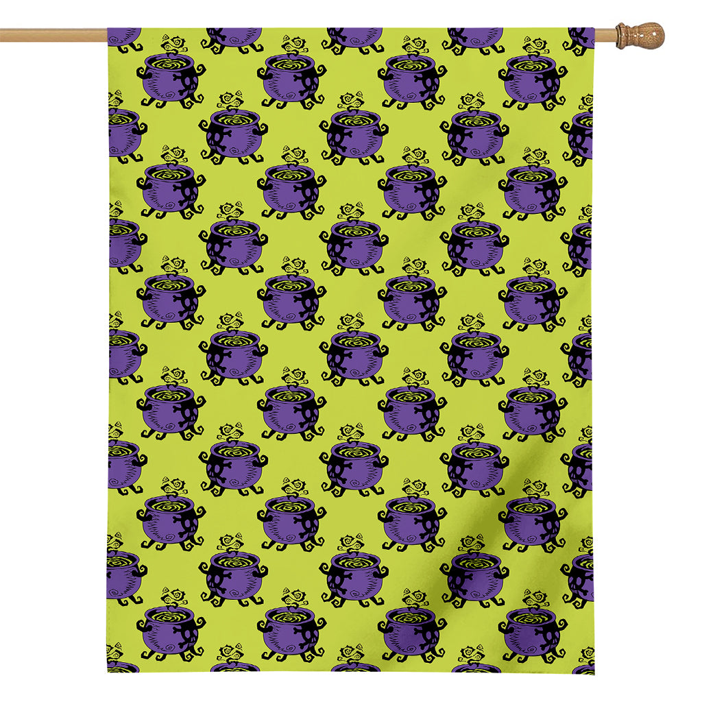 Halloween Witch Cauldron Pattern Print House Flag