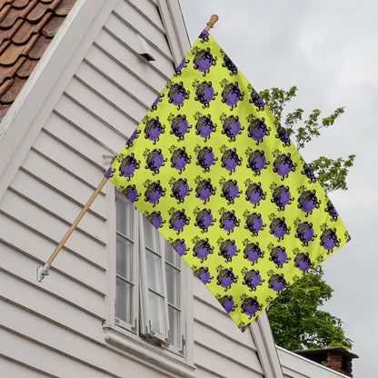 Halloween Witch Cauldron Pattern Print House Flag