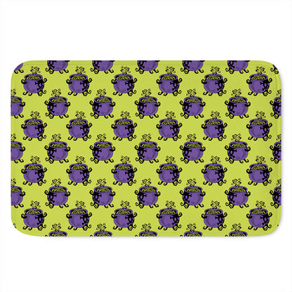 Halloween Witch Cauldron Pattern Print Indoor Door Mat