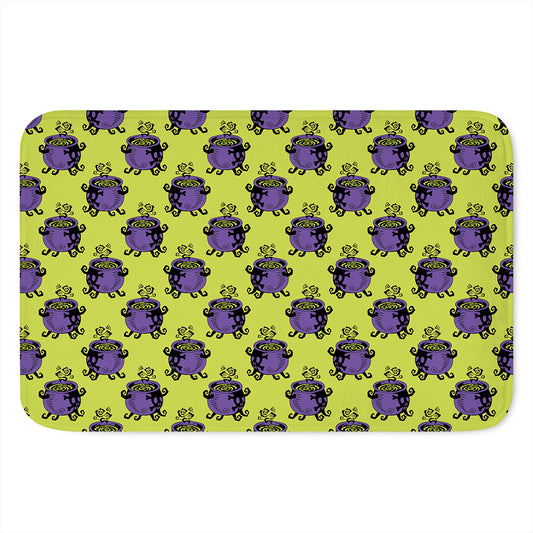 Halloween Witch Cauldron Pattern Print Indoor Door Mat