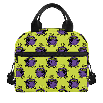 Halloween Witch Cauldron Pattern Print Insulated Lunch Bag