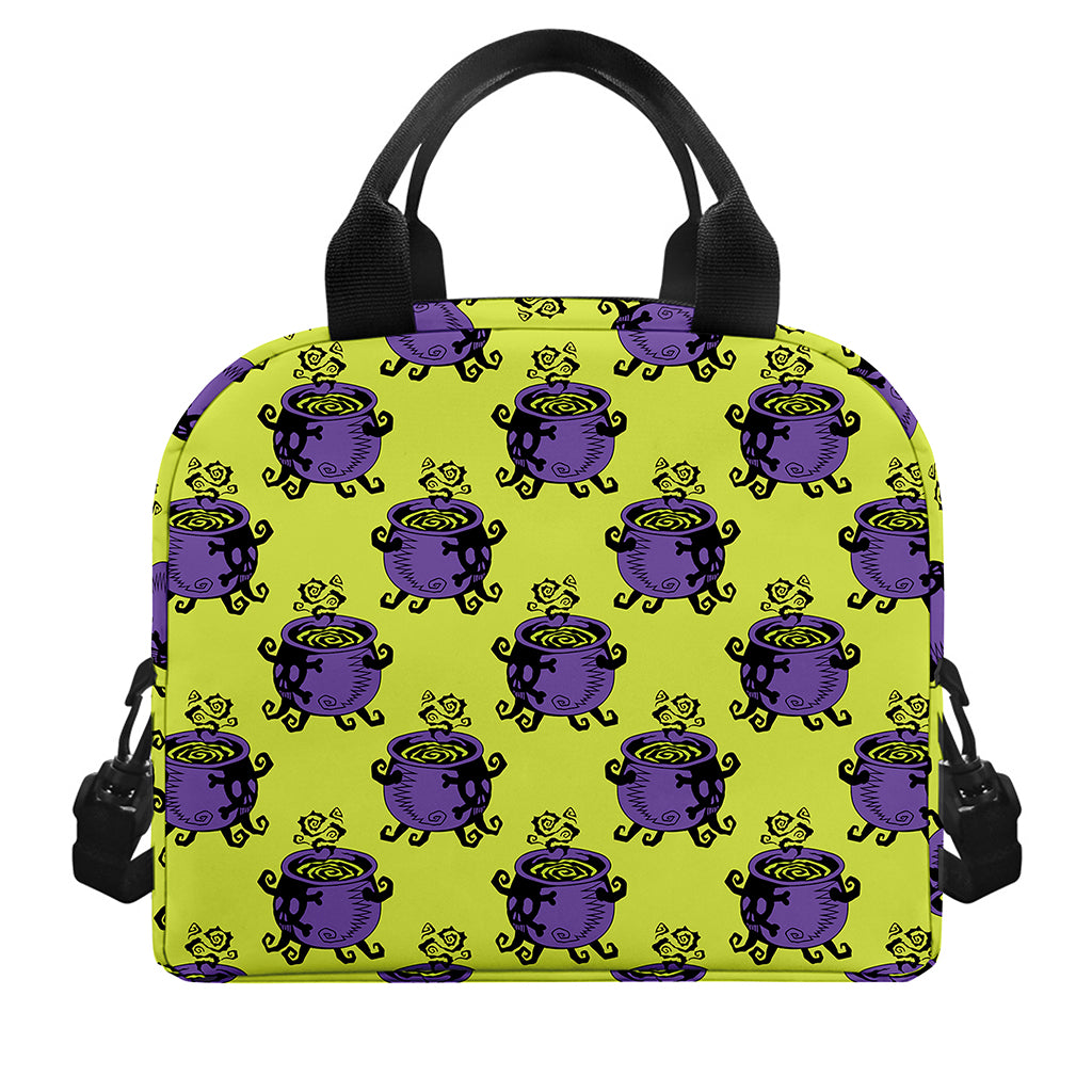 Halloween Witch Cauldron Pattern Print Insulated Lunch Bag