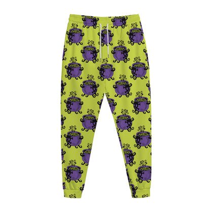 Halloween Witch Cauldron Pattern Print Jogger Pants
