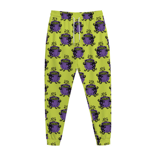 Halloween Witch Cauldron Pattern Print Jogger Pants