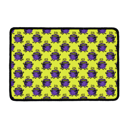 Halloween Witch Cauldron Pattern Print Kitchen Mat