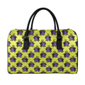 Halloween Witch Cauldron Pattern Print Leather Duffel Bag