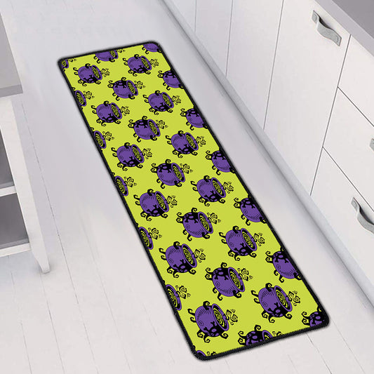 Halloween Witch Cauldron Pattern Print Long Kitchen Mat