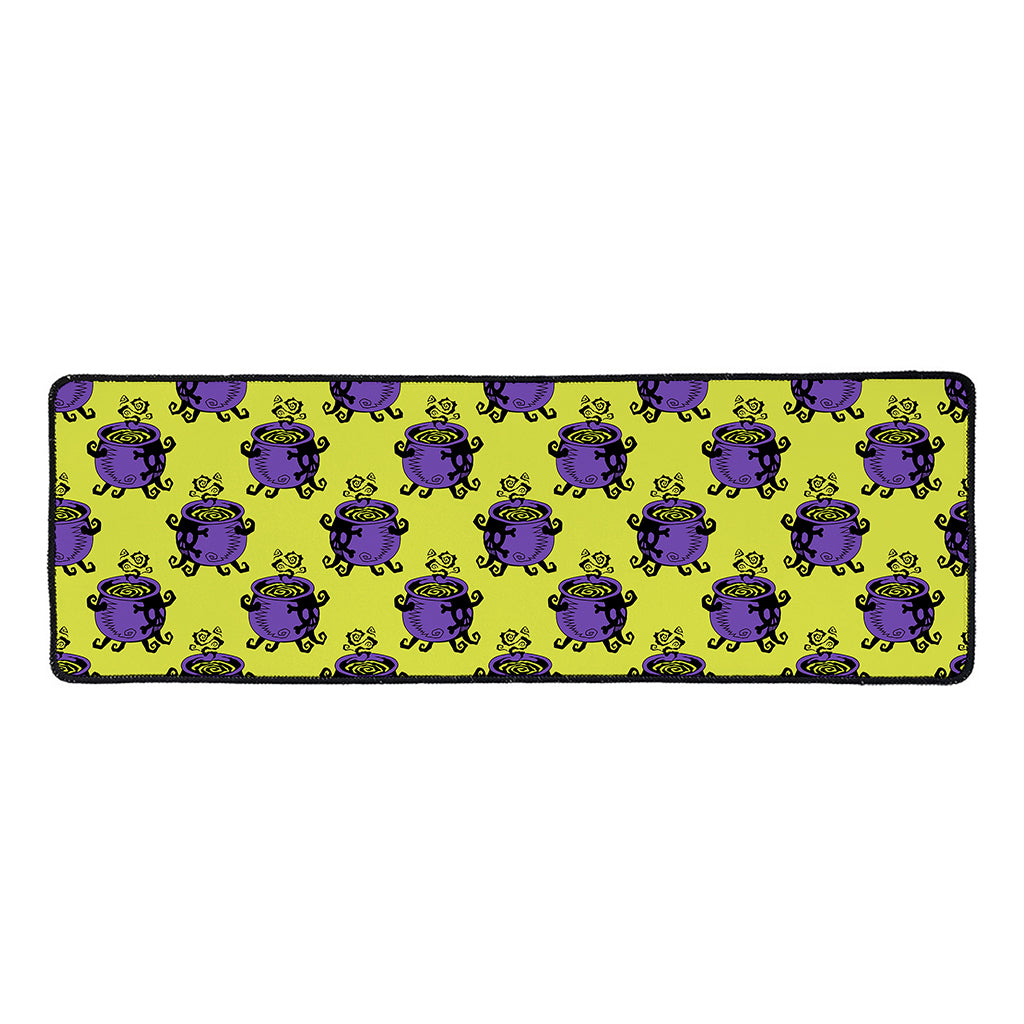 Halloween Witch Cauldron Pattern Print Long Kitchen Mat