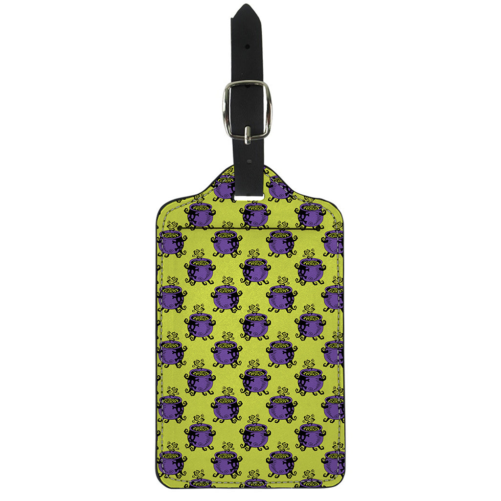 Halloween Witch Cauldron Pattern Print Luggage Tag