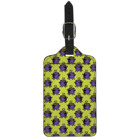 Halloween Witch Cauldron Pattern Print Luggage Tag