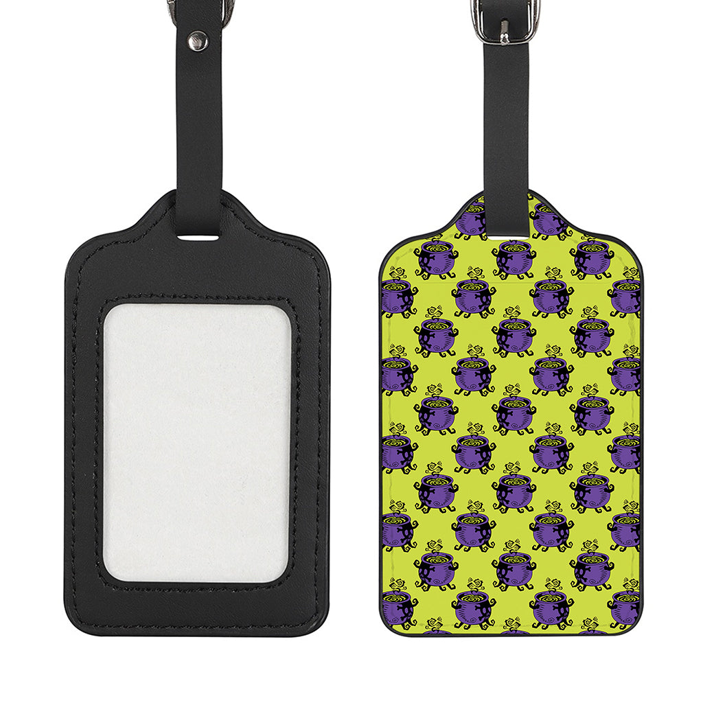 Halloween Witch Cauldron Pattern Print Luggage Tag