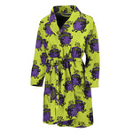 Halloween Witch Cauldron Pattern Print Men's Bathrobe