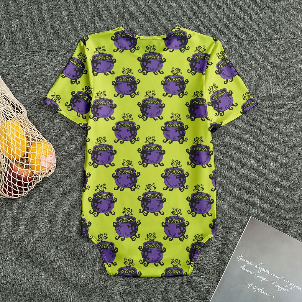 Halloween Witch Cauldron Pattern Print Men's Bodysuit