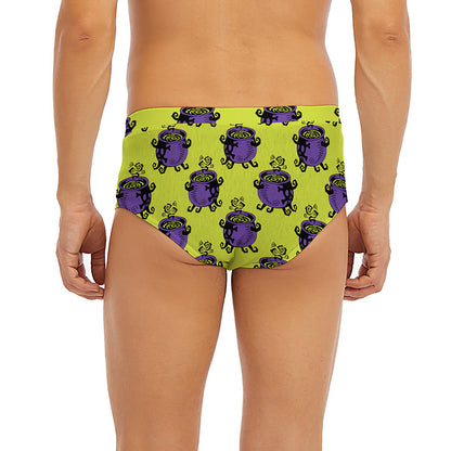 Halloween Witch Cauldron Pattern Print Men's Briefs