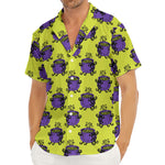 Halloween Witch Cauldron Pattern Print Men's Deep V-Neck Shirt
