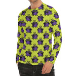 Halloween Witch Cauldron Pattern Print Men's Long Sleeve Rash Guard