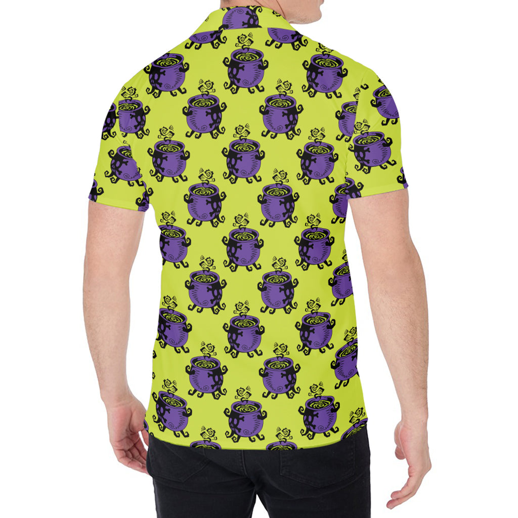 Halloween Witch Cauldron Pattern Print Men's Shirt