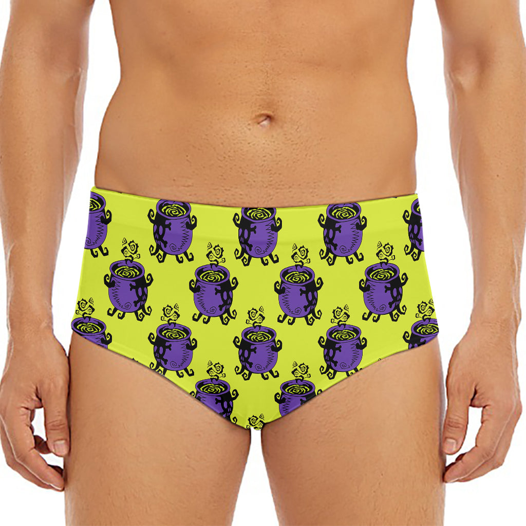 Halloween Witch Cauldron Pattern Print Men's Triangle Swim Briefs