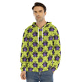 Halloween Witch Cauldron Pattern Print Men's Velvet Pullover Hoodie