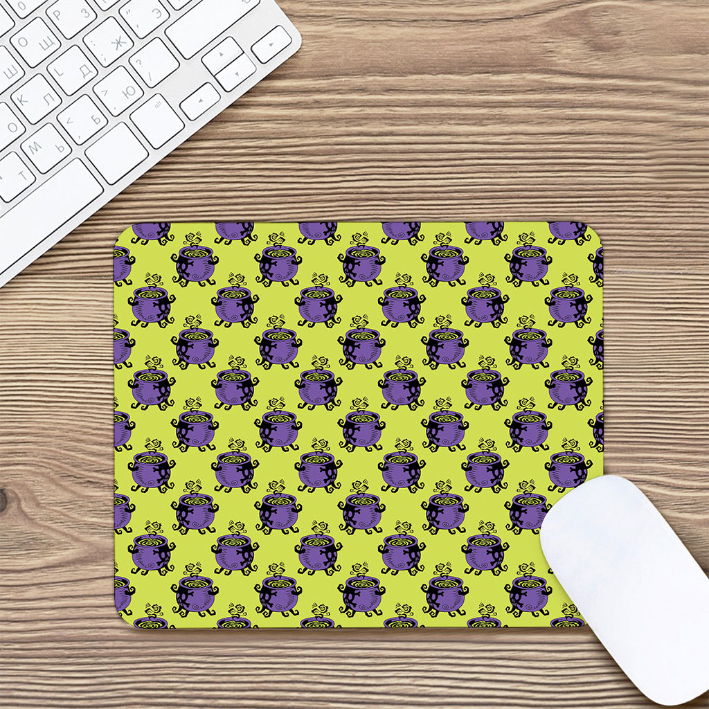 Halloween Witch Cauldron Pattern Print Mouse Pad