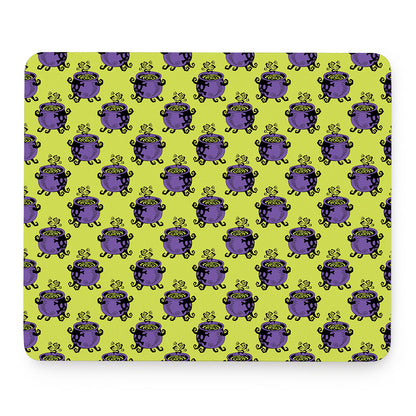 Halloween Witch Cauldron Pattern Print Mouse Pad