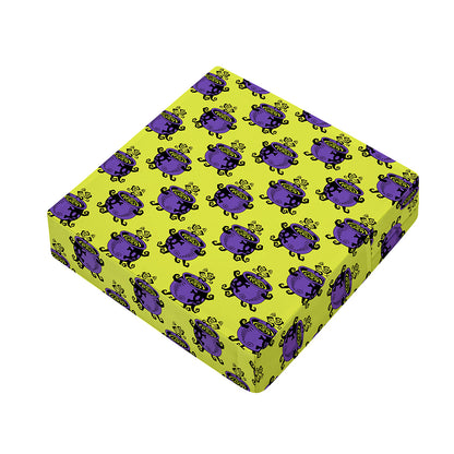 Halloween Witch Cauldron Pattern Print Outdoor Seat Cushion Cover