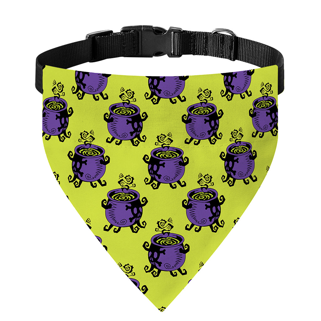 Halloween Witch Cauldron Pattern Print Over The Collar Dog Bandana