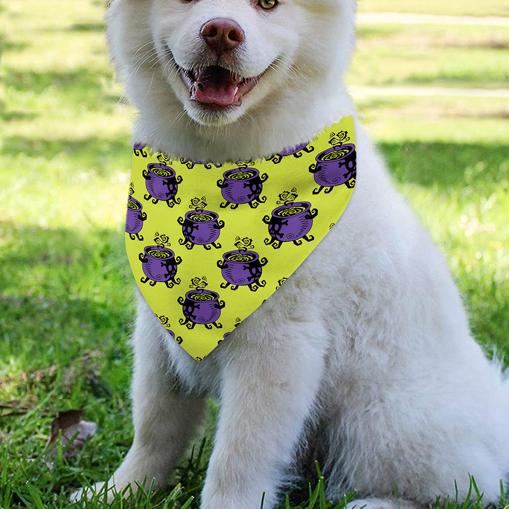 Halloween Witch Cauldron Pattern Print Over The Collar Dog Bandana