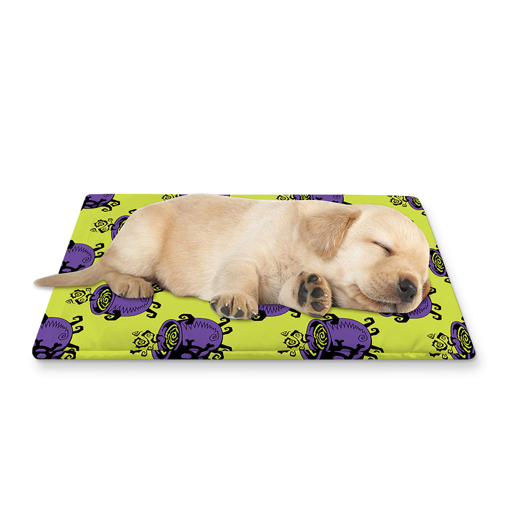 Halloween Witch Cauldron Pattern Print Pet Cooling Mat Cover