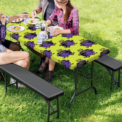 Halloween Witch Cauldron Pattern Print Picnic Table Cover