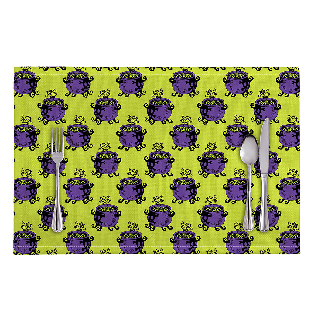 Halloween Witch Cauldron Pattern Print Placemat