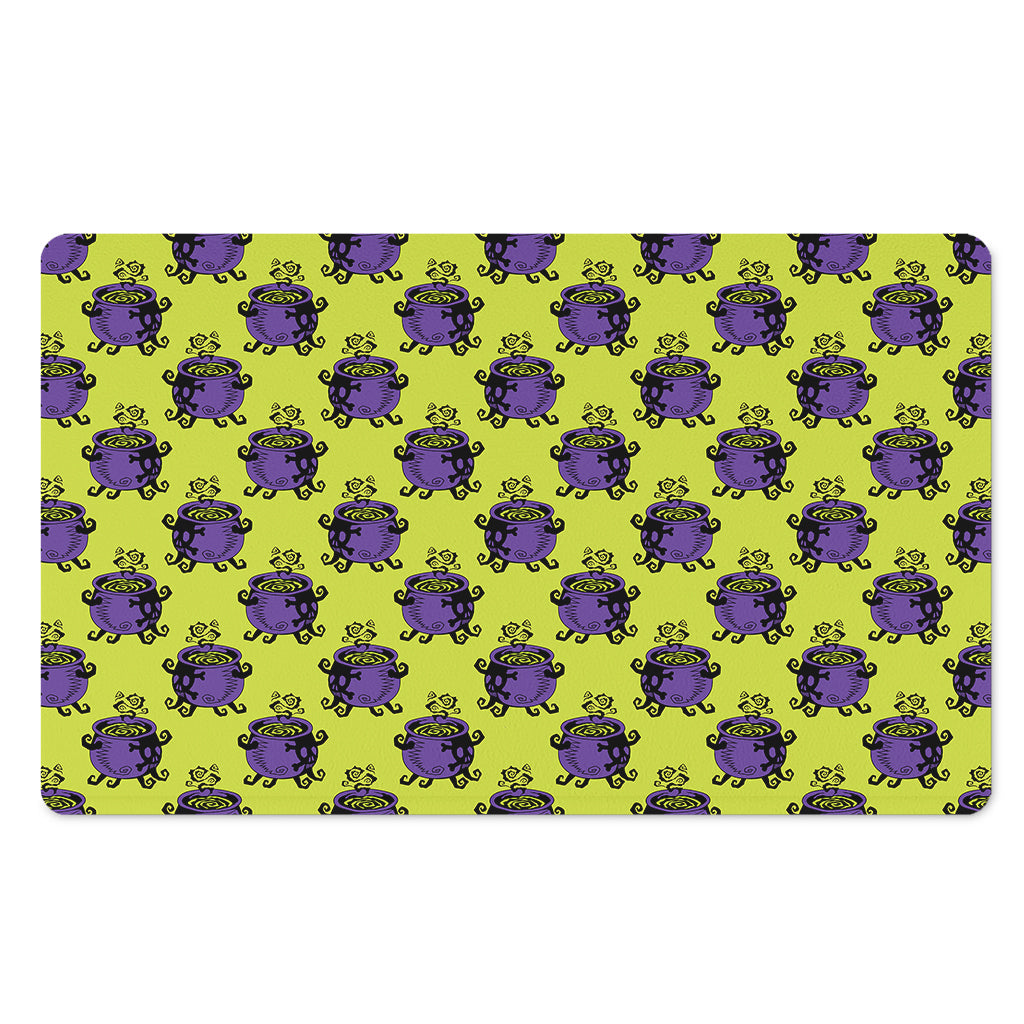 Halloween Witch Cauldron Pattern Print Polyester Doormat