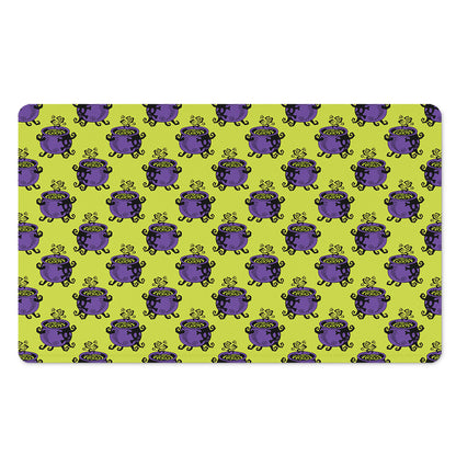 Halloween Witch Cauldron Pattern Print Polyester Doormat