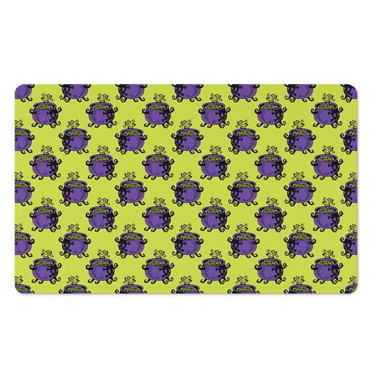 Halloween Witch Cauldron Pattern Print Polyester Doormat