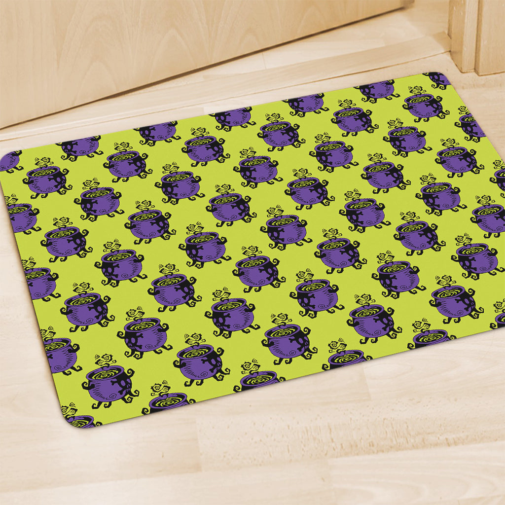 Halloween Witch Cauldron Pattern Print Polyester Doormat