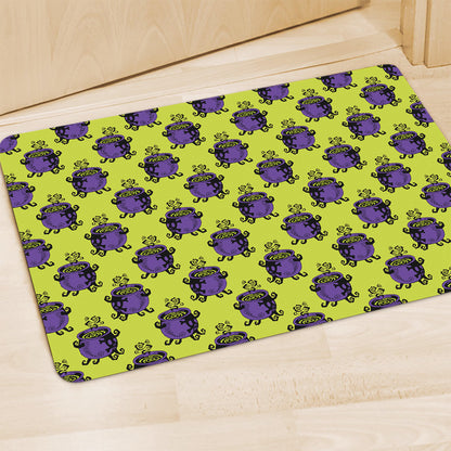 Halloween Witch Cauldron Pattern Print Polyester Doormat
