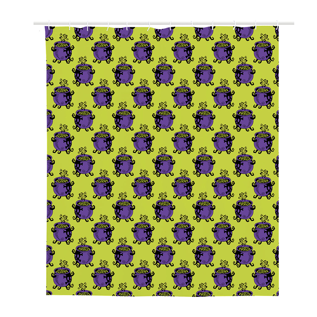 Halloween Witch Cauldron Pattern Print Polyester Shower Curtain