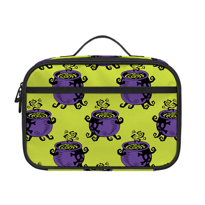 Halloween Witch Cauldron Pattern Print Portable Lunch Bag
