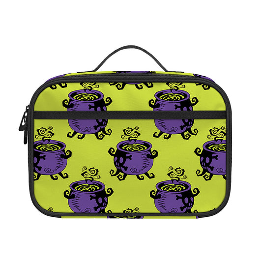 Halloween Witch Cauldron Pattern Print Portable Lunch Bag