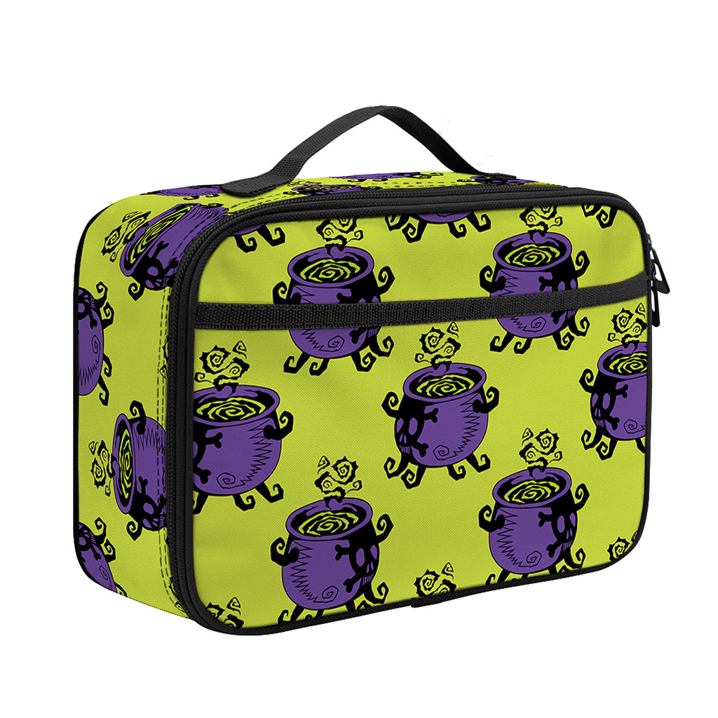 Halloween Witch Cauldron Pattern Print Portable Lunch Bag