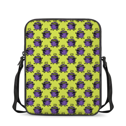 Halloween Witch Cauldron Pattern Print Rectangular Crossbody Bag