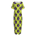 Halloween Witch Cauldron Pattern Print Short Sleeve Long Nightdress