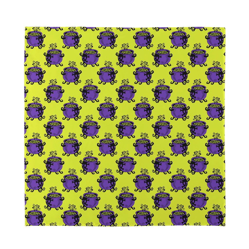 Halloween Witch Cauldron Pattern Print Silk Bandana