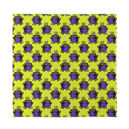Halloween Witch Cauldron Pattern Print Silk Bandana